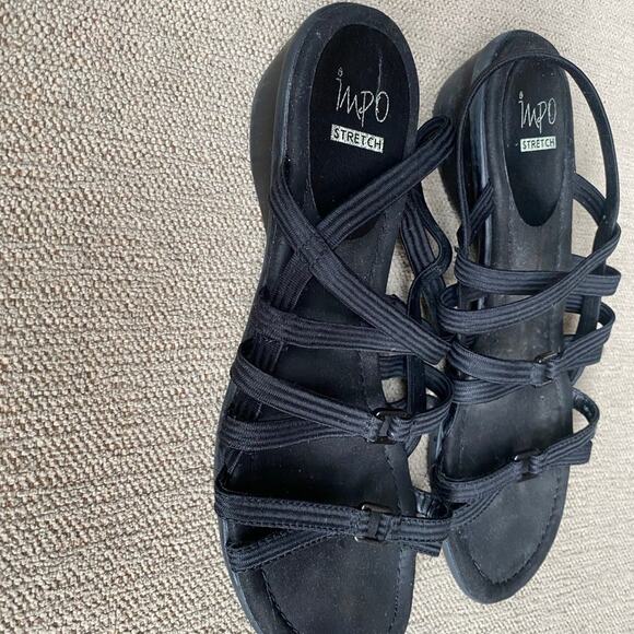 Strappy Sandals black size 7 comfy Transitional Fall Work Office Night Out - Picture 2 of 6